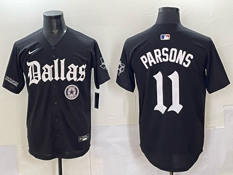Men 2025 Nike Dallas Cowboys #11 Parsons Black 5th generation Joint Name Limited NFL Jersey 014->dallas cowboys->NFL Jersey